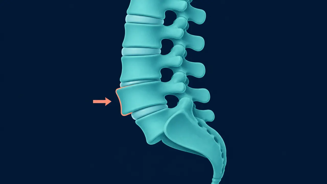 Diagrama de vértebra deslizada en espondilolistesis — Dr. Carlos Mendoza, Querétaro